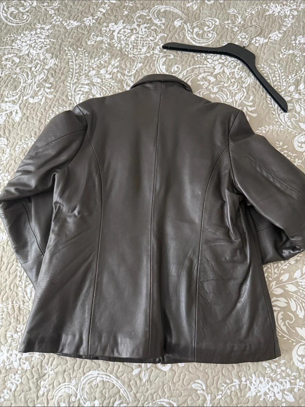 Ladies Brown Leather Zip-Front Jacket